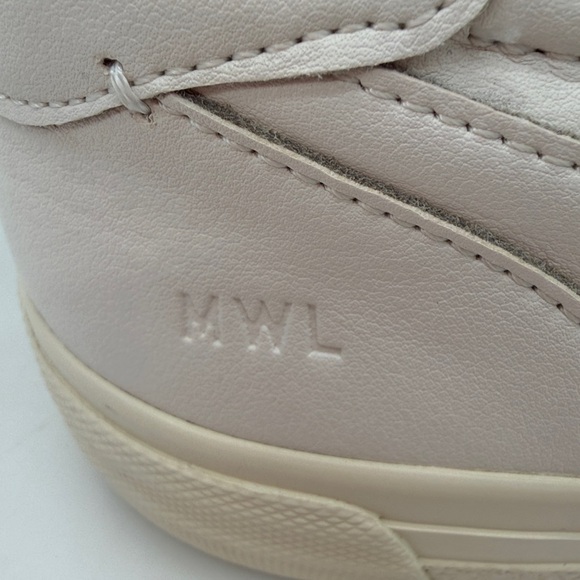 Madewell MWL Women’s Sidewalk Low-Top Pale Parchment Leather Sneakers Size 8.5 - Picture 6 of 15